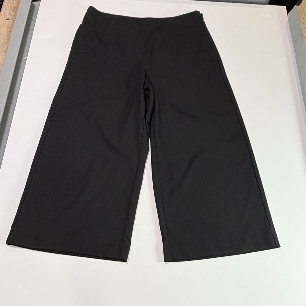 LOFT Black Women's wide leg dress Pants with Branded Waist Label